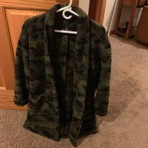 American Eagle Camo Sherpa Coat